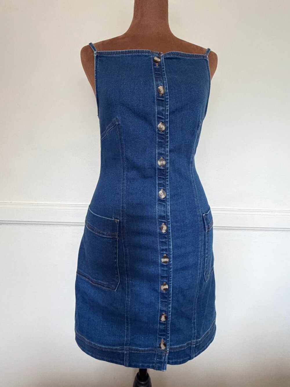 Maeve Anthropologie Denim Button Front Mini Dress XSP